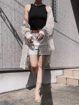 「Ameri（アメリ）のアイテム（タンクトップ）」を使った、Yukiさん（レディース・161cm）の夏コーディネート