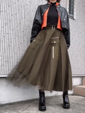 MILITARY ASYMMETRY SKIRTを使った人気ファッションコーディネート - WEAR