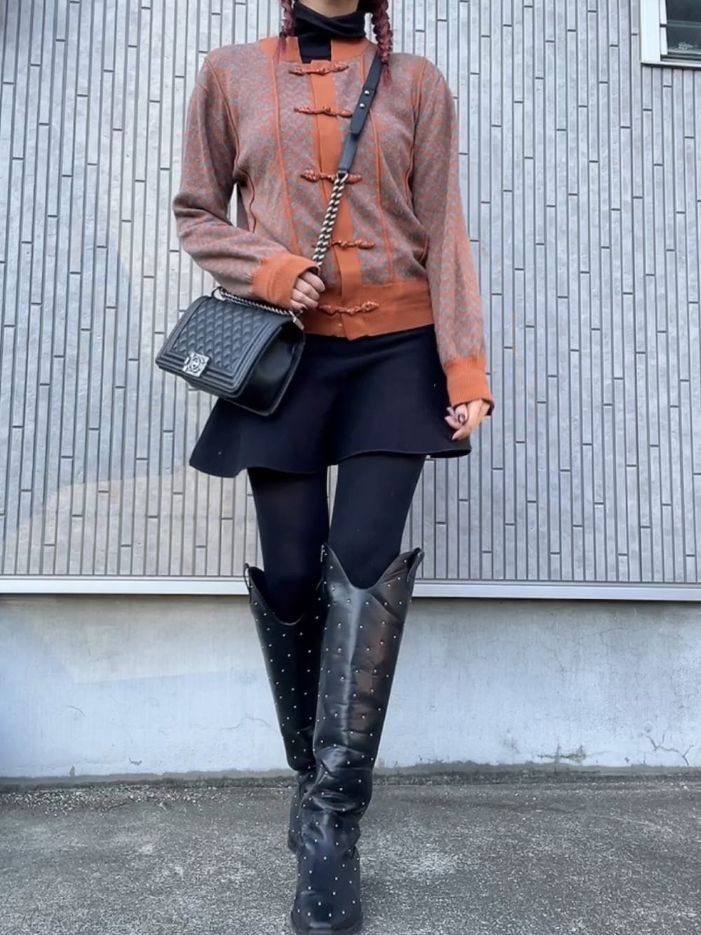 Ameri（アメリ）の「UND HERRINGBONE JACQUARD KNIT CARDIGAN