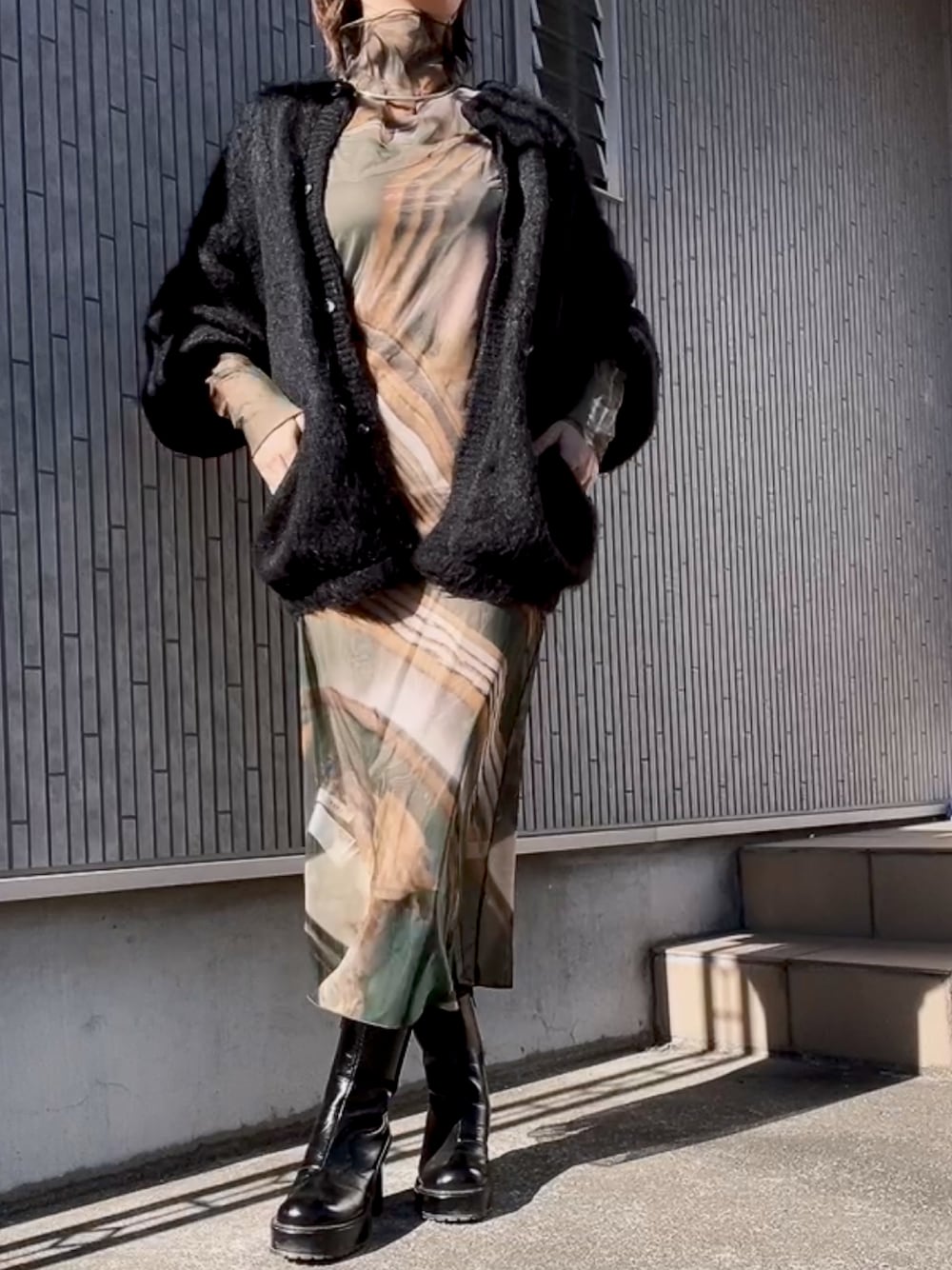 Ameri（アメリ）の「CROOKED STRATUM SHEER DRESS（ワンピース