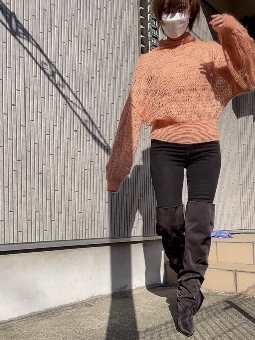 ニット+セーター Ameri MOHAIR LACY KNIT Ameri VINTAGE - Ameri VINTAGE MOHAIR LACY KNITの通販 by momo's