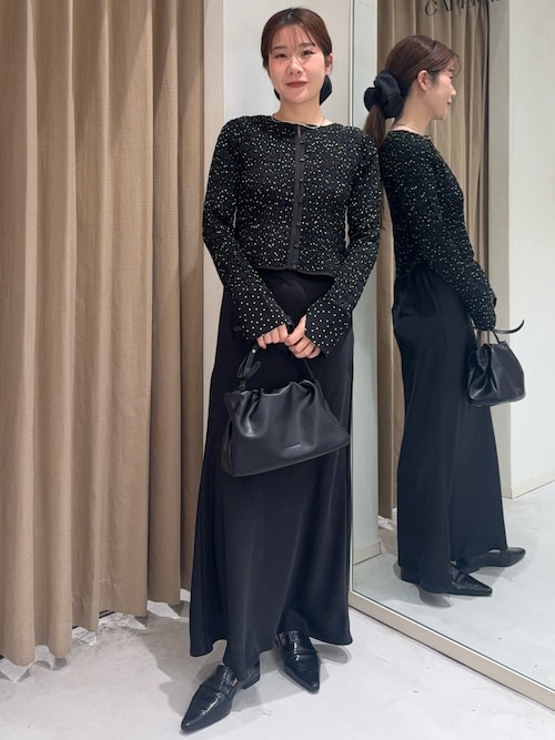 ドットシャーリングブラウス