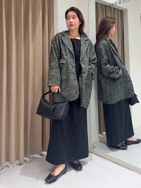 「ワントーンコーデ」｜「アイテム（ワンピース/ドレス）」を使った、mutsumi_lemageさん（レディース・164cm）の冬コーディネート