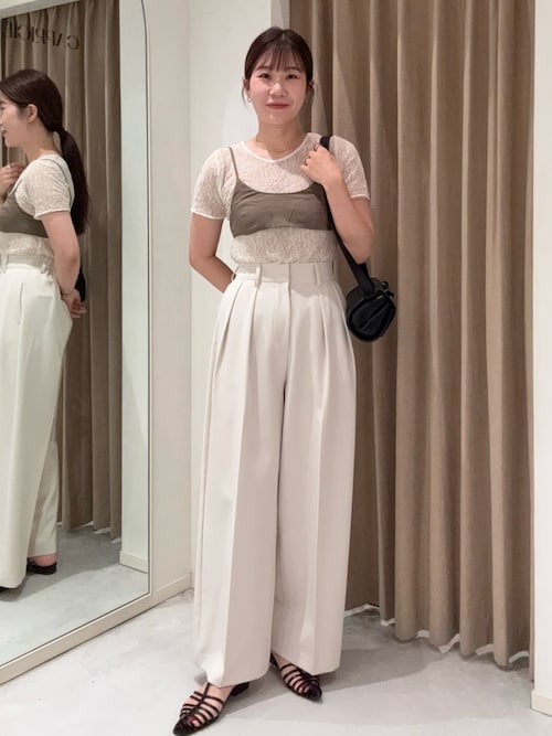 CAPRICIEUX LE'MAGE 【1枚で二役】 レースリバ半袖Tシャツ CAPRICIEUX LE'MAGE｜【1枚で二役】レースリバ半袖Tシャツ