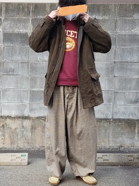 「kutir」｜「アイテム（スウェット）」を使った、Maaakさん（メンズ・175cm）の冬コーディネート