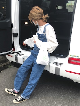 「アイテム（オールインワン・サロペット）」を使った、yukoさん（レディース・168cm）の春コーディネート