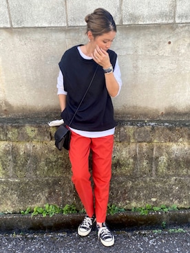 「CONVERSE（コンバース）の＜CONVERSE（コンバース）＞ALL STAR MADE IN JAPAN スニーカー ◆（スニーカー）」を使った、yukoさん（レディース・168cm）の秋コーディネート