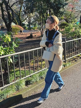 「CANAL JEAN（キャナルジーン）のアイテム（サロペット/オーバーオール）」を使った、yukoさん（レディース・168cm）の冬コーディネート