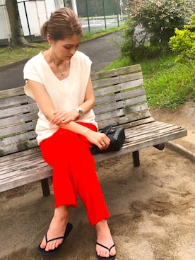 「TKEES（ティキーズ）の＜TKEES（ティキーズ）＞ トング サンダル◆（サンダル）」を使った、yukoさん（レディース・168cm）の夏コーディネート