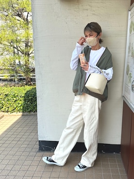 「CIAOPANIC TYPY（チャオパニックティピー）のアイテム（MA-1）」を使った、yukoさん（レディース・168cm）の春コーディネート