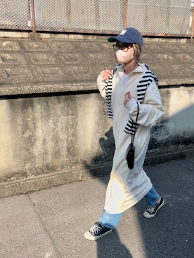 「ハーフジップ」｜yukoさん（レディース・168cm）の春コーディネート