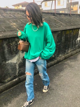 「CONVERSE（コンバース）の＜CONVERSE（コンバース）＞ALL STAR MADE IN JAPAN スニーカー ◆（スニーカー）」を使った、yukoさん（レディース・168cm）の冬コーディネート
