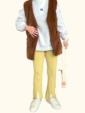 「CPCM（シーピーシーエム）のアイテム（その他アウター）」を使った、eiko.さん（レディース・162cm）の冬コーディネート