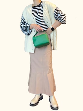「select MOCA（セレクトモカ）のアイテム（ノーカラーコート）」を使った、eiko.さん（レディース・162cm）の冬コーディネート