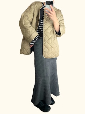 「frames RAY CASSIN（フレームスレイカズン）のアイテム（スカート）」を使った、eiko.さん（レディース・162cm）の冬コーディネート