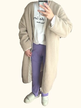 「apres jour mignon（アプレジュールミニョン）のアイテム（その他アウター）」を使った、eiko.さん（レディース・162cm）の冬コーディネート
