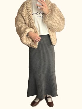 「frames RAY CASSIN（フレームスレイカズン）のアイテム（スカート）」を使った、eiko.さん（レディース・162cm）の冬コーディネート