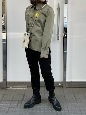 「B'2nd（ビーセカンド）のアイテム（ブーツ）」を使った、kiyomiさん（レディース・155cm）の冬コーディネート