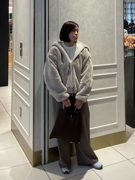 「アイテム（ブルゾン、グレー系）」を使った、kiyomiさん（レディース・155cm）の秋コーディネート