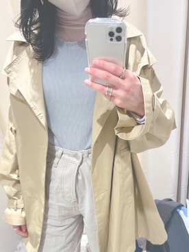 「シースルー」｜「アイテム（トレンチコート）」を使った、re*さん（レディース・167cm）の春コーディネート
