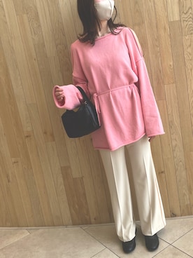 「COCO DEAL（ココディール）のアイテム（スラックス）」を使った、re*さん（レディース・167cm）の春コーディネート