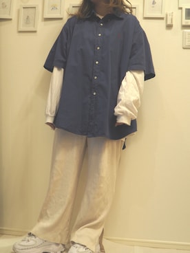 「ラルフローレンシャツ」｜「アイテム（その他）」を使った、カフェ店員の出勤簿💭さん（レディース・160cm）の秋コーディネート