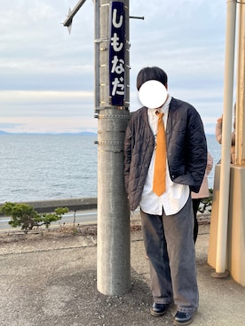 「WYM LIDNM（ウィム バイ リドム）のアイテム（モッズコート）」を使った、しろさん（メンズ・178cm）の冬コーディネート