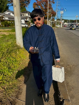 「アイテム（セットアップ）」を使った、Naoto Tomiokaさん（メンズ・166cm）の秋コーディネート