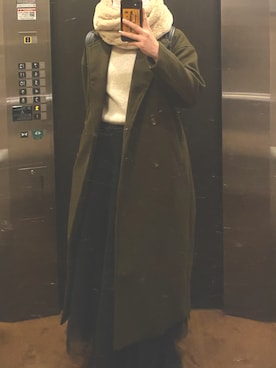「fifth（フィフス）の[低身長サイズ有]チュールロングスカート（スカート）」を使った、ぴよ美さん（レディース・168cm）の冬コーディネート