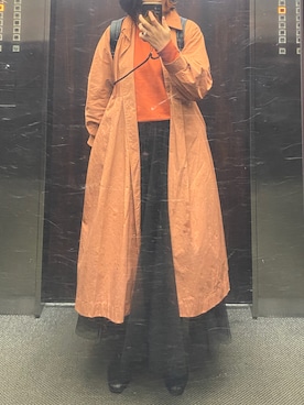 「select MOCA（セレクトモカ）のアイテム（ステンカラーコート）」を使った、ぴよ美さん（レディース・168cm）の春コーディネート