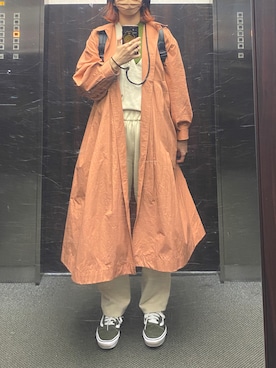 「select MOCA（セレクトモカ）のアイテム（ステンカラーコート）」を使った、ぴよ美さん（レディース・168cm）の春コーディネート