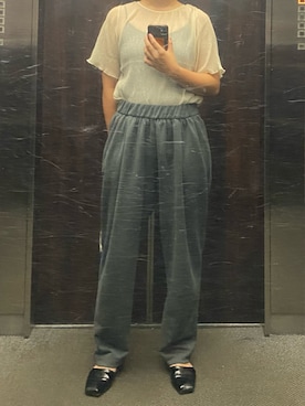 「スクエアトゥ」｜「アイテム（スウェットパンツ）」を使った、ぴよ美さん（レディース・168cm）の夏コーディネート