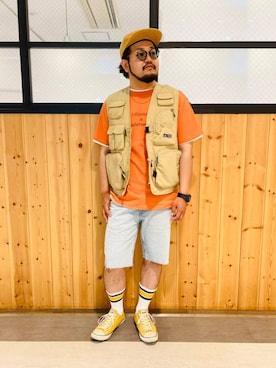 「Levi's（リーバイス）の【Levi's】「405」 スタンダードデニムショートパンツ（その他パンツ、ブルー系）」を使った、Yuta  さん（メンズ・173cm）の夏コーディネート