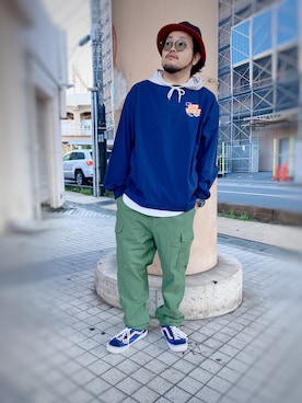 「Right-on（ライトオン）のアイテム（パーカー）」を使った、Yuta  さん（メンズ・173cm）の夏コーディネート