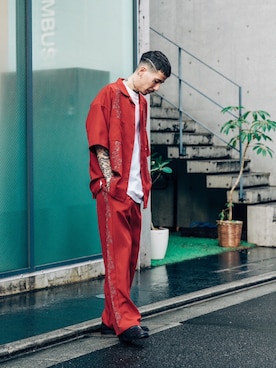 「Subciety（サブサエティ）のアイテム」を使った、Felipe Fumio Kikutaさん（メンズ・175cm）の春コーディネート
