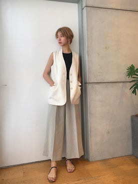 「COOLなこのコが仲間入り」｜「アイテム（ジャケット/アウター）」を使った、Hitominさん（レディース・173cm）の夏コーディネート
