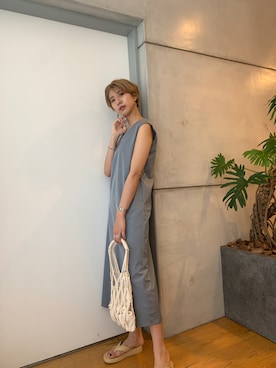 「KBF+（ケービーエフプラス）のアイテム（ワンピース/ドレス）」を使った、Hitominさん（レディース・173cm）の夏コーディネート