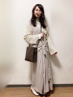 「at.（アット）のアイテム」を使った、K ˙˳⋆﻿さん（レディース・155cm）の春コーディネート