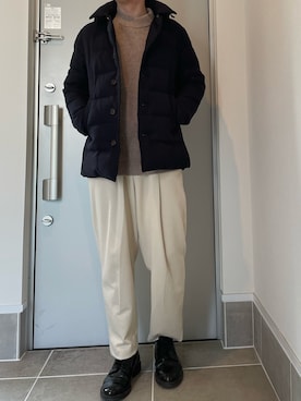「アイテム（ダウンジャケット/コート、ブルー系）」を使った、Nitamaさん（メンズ・171cm）の冬コーディネート