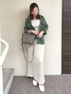 「ELVENCE DEUX（エルベンスドゥ）のアイテム（ジャケット/アウター）」を使った、mocoさん（レディース・155cm）の秋コーディネート