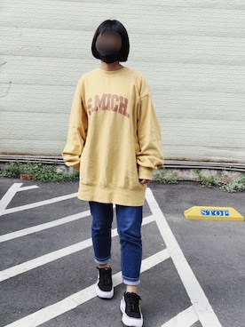 「RCWB（アールシーダブリュービー）のアイテム」を使った、muniさん（レディース・157cm）の冬コーディネート