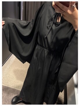 「GRL（グレイル）のアイテム（ワンピース、ブラック系）」を使った、루리(RURI)さん（レディース・148cm）の秋コーディネート