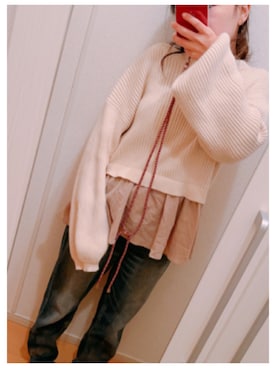 「GYDA（ジェイダ）のJIGGY BOOTY ボーイズデニムパンツ（デニムパンツ、ブルー系）」を使った、루리(RURI)さん（レディース・148cm）の春コーディネート