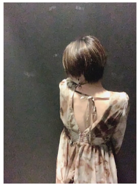 「EVRIS（エヴリス）のINKアーチフレアロングワンピース（ワンピース、ブラウン系）」を使った、루리(RURI)さん（レディース・148cm）の夏コーディネート