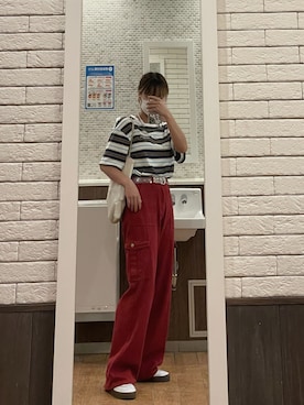 「WEGO（ウィゴー）のWEGO/ハトメベルト（ベルト）」を使った、🌐さん（レディース・165cm）の秋コーディネート