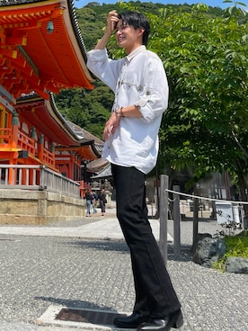「G.O.C（ジーオーシー）のアイテム（デニムパンツ）」を使った、syuuuuさん（メンズ・174cm）の夏コーディネート