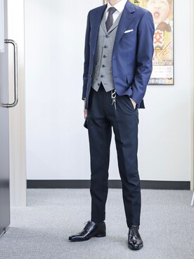「スリーピース」｜「アイテム（その他）」を使った、𝐌𝐀𝐎𝐖☪︎⋆さん（メンズ・170cm）の冬コーディネート