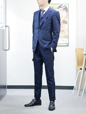 「スリーピース」｜「アイテム（その他）」を使った、𝐌𝐀𝐎𝐖☪︎⋆さん（メンズ・170cm）の冬コーディネート