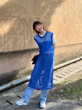 「blue」｜「アイテム（スニーカー）」を使った、cii(*¯︶¯*)さん（レディース・165cm）の冬コーディネート