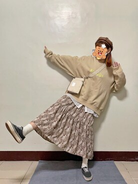 「oversize」｜「アイテム（その他トップス）」を使った、cii(*¯︶¯*)さん（レディース・165cm）の冬コーディネート